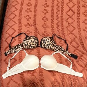 PINK Victoria's Secret Leopard and White Bras